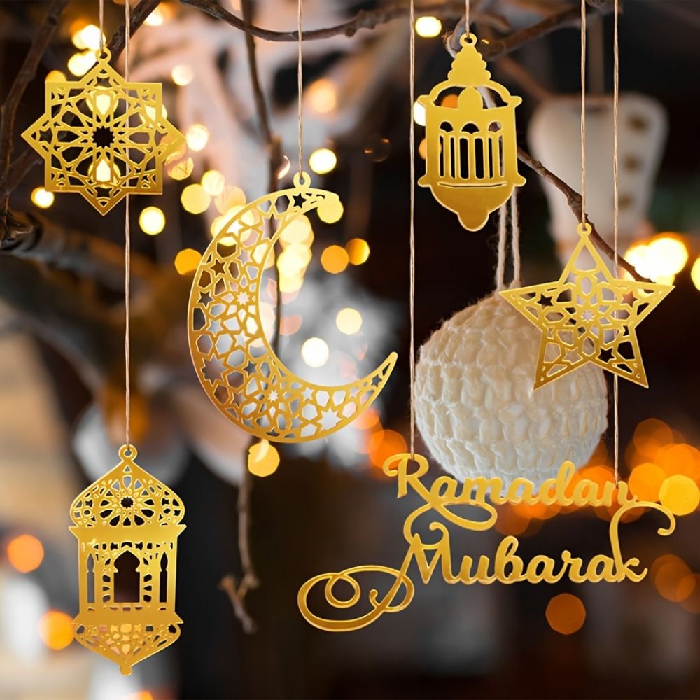 Party Banner Gold - 6pcs/Set New Gold Ramadan Wall Decor