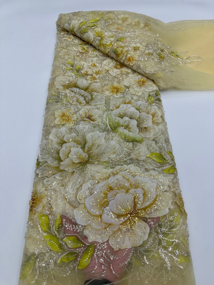 French Mesh Beaded Lace Fabric - Glitter Tablecloth ulasan dan harga