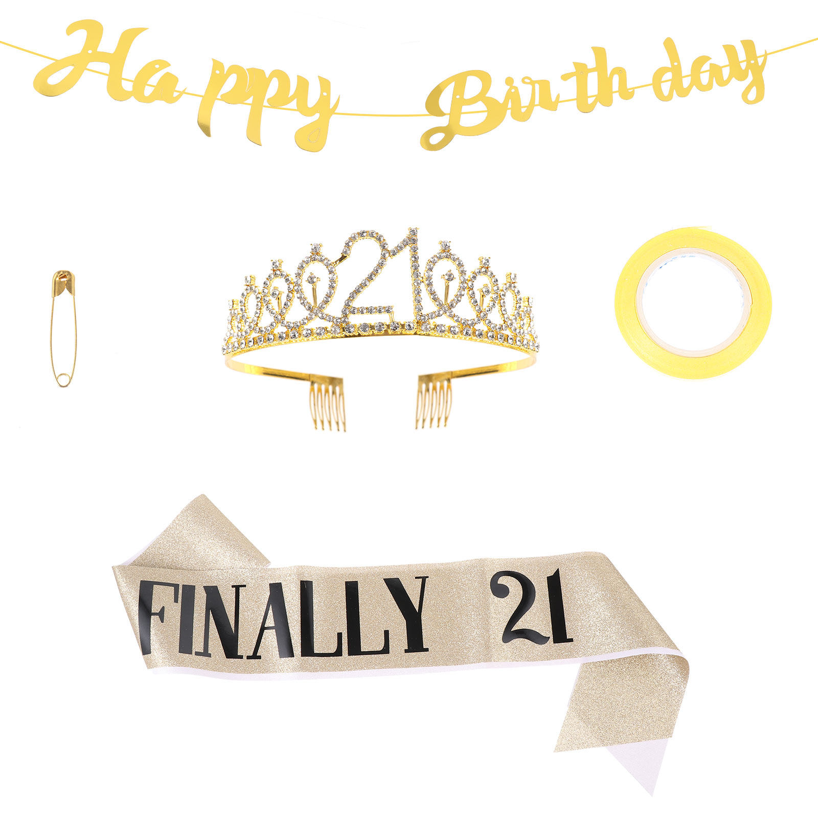 1Set Glitter Birthday Crown Go - Birthday Sash Glitter ulasan dan harga
