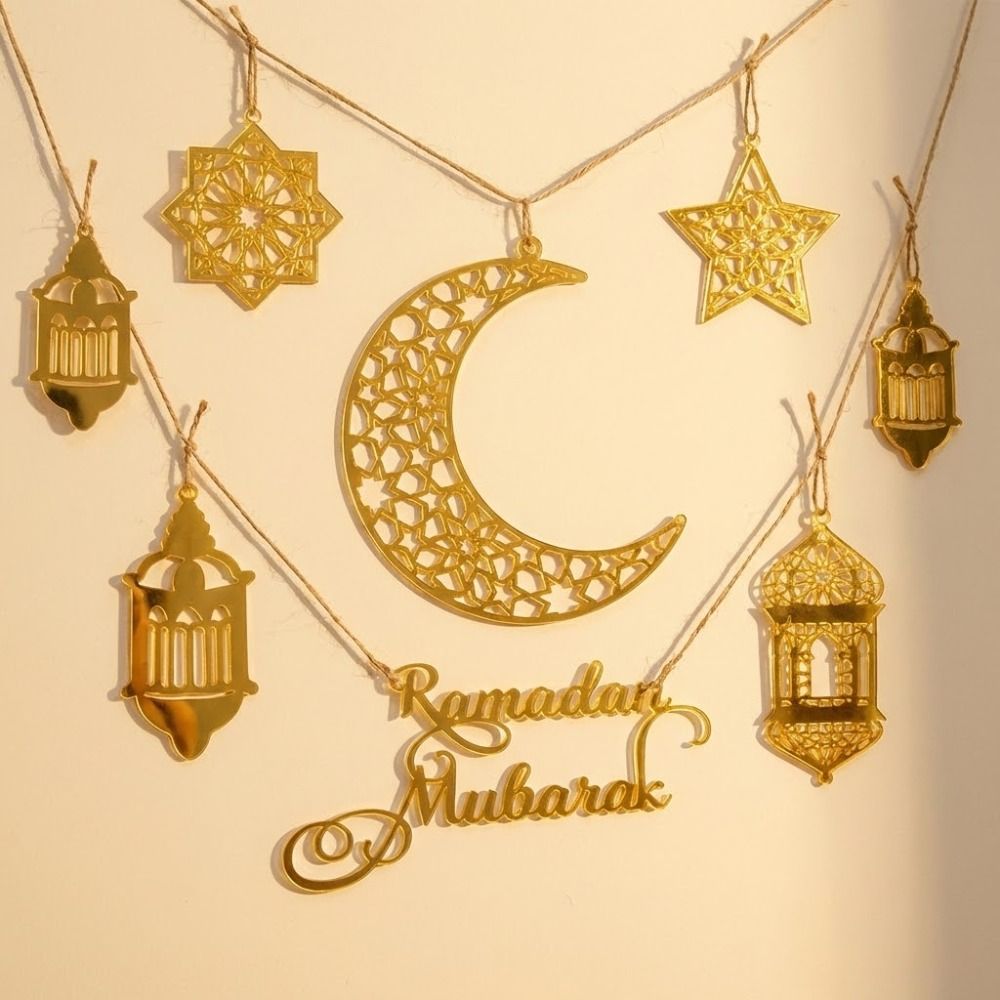 6pcs/Set New Gold Ramadan Wall - Party Banner Gold ulasan dan harga