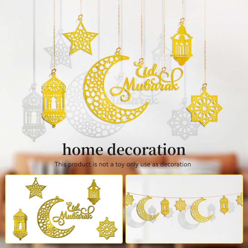 6pcs/Set New Gold Ramadan Wall - Party Banner Gold ulasan dan harga
