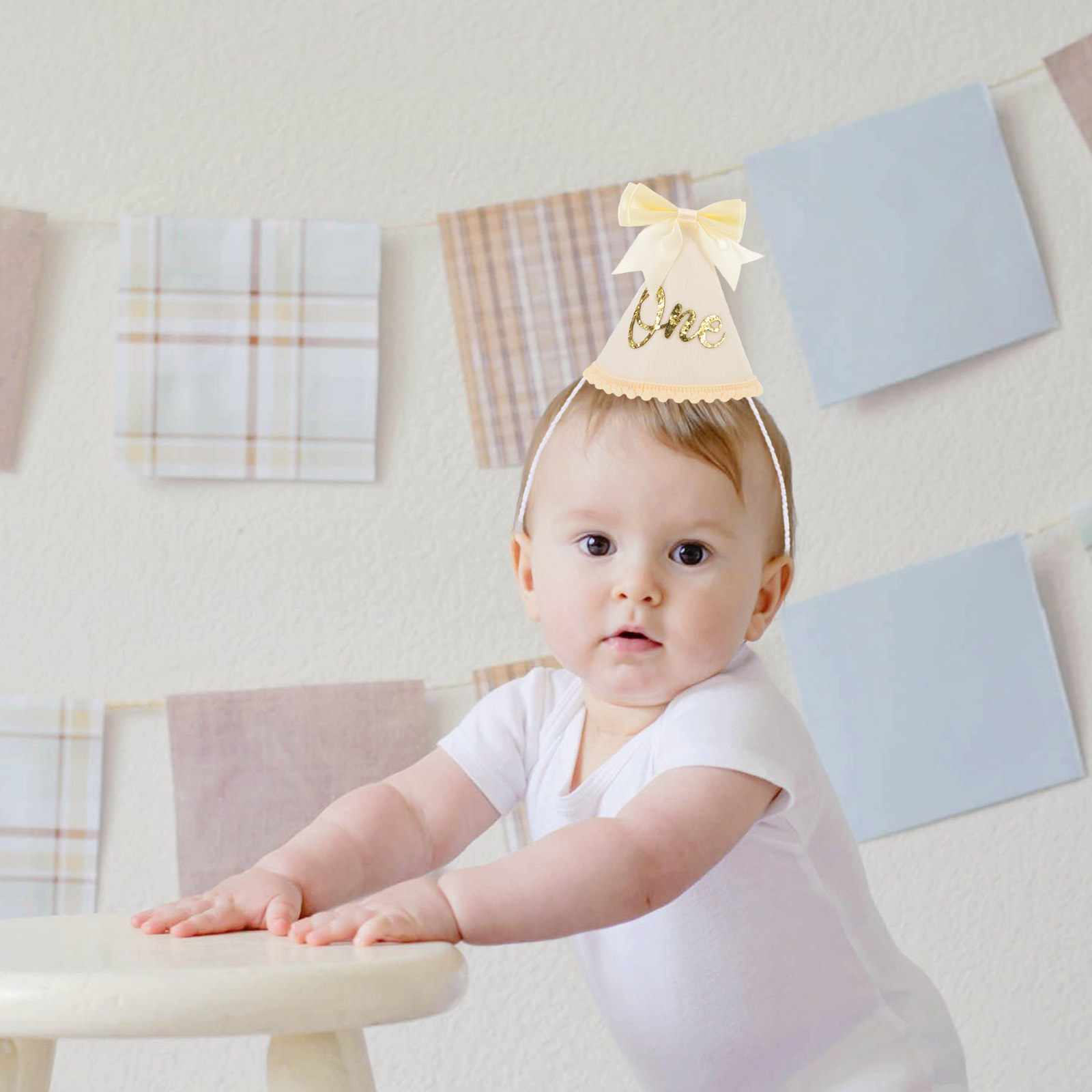 Birthday Hat Felt Bow First Bi - Party Hat Cone ulasan dan harga