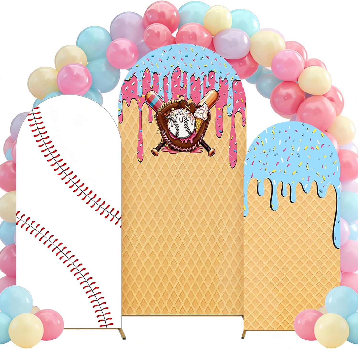 Baseball Ice Cream Drip Arch B - Dessert Table Backdrop ulasan dan harga