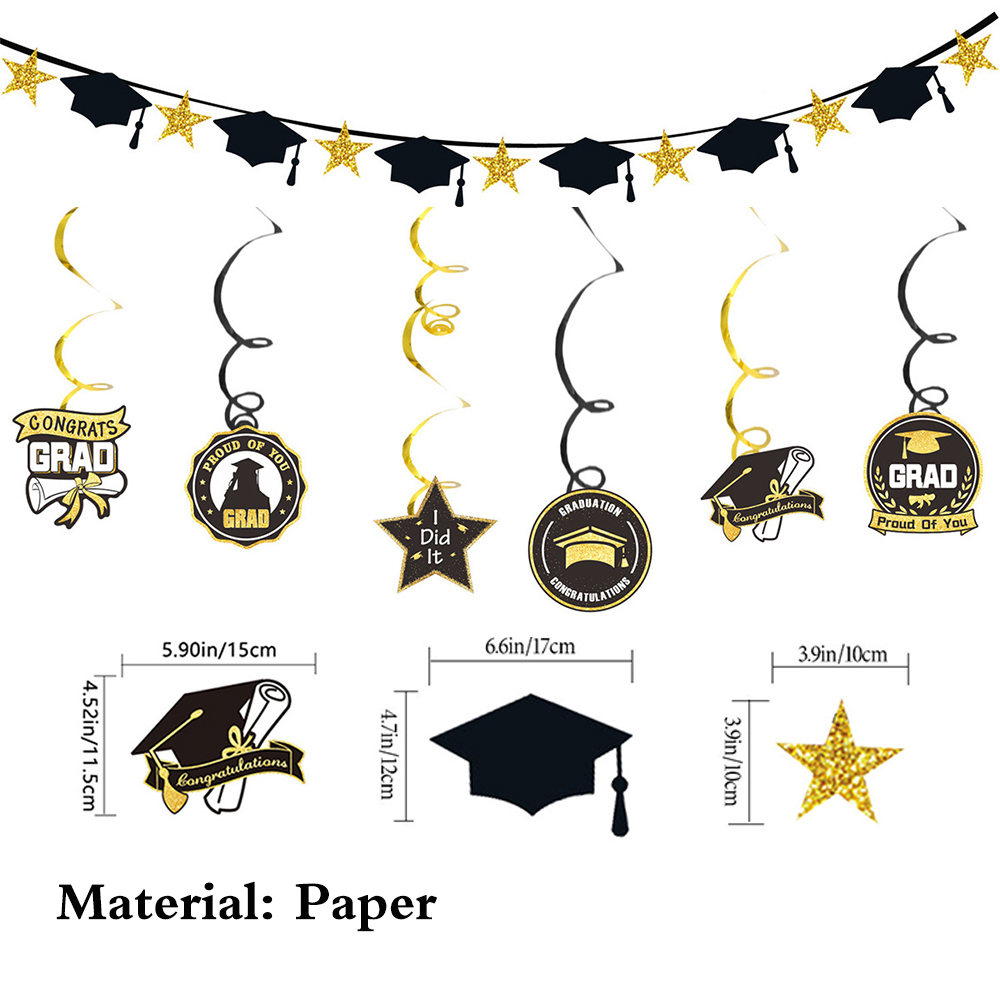 Graduation Party Decoration Se - Party Banner Gold ulasan dan harga