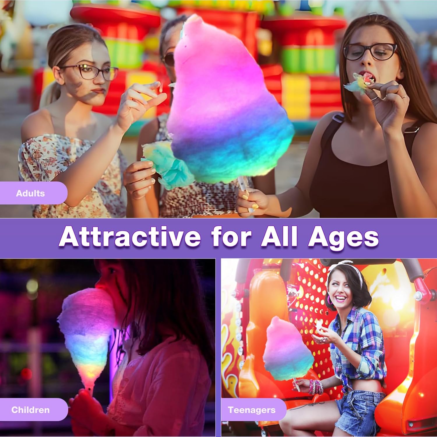 20pcs Colorful Flashing LED Co - Cotton Candy Cone ulasan dan harga