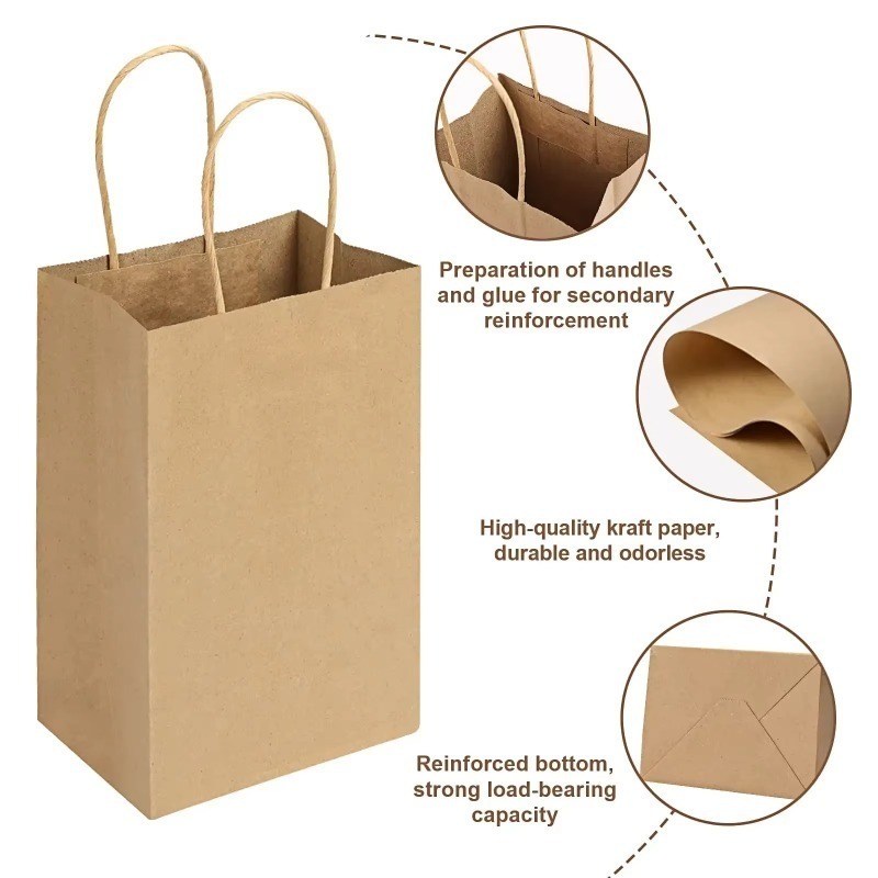 5/10PCS Brown Kraft Paper Bags - Event Party Shop ulasan dan harga