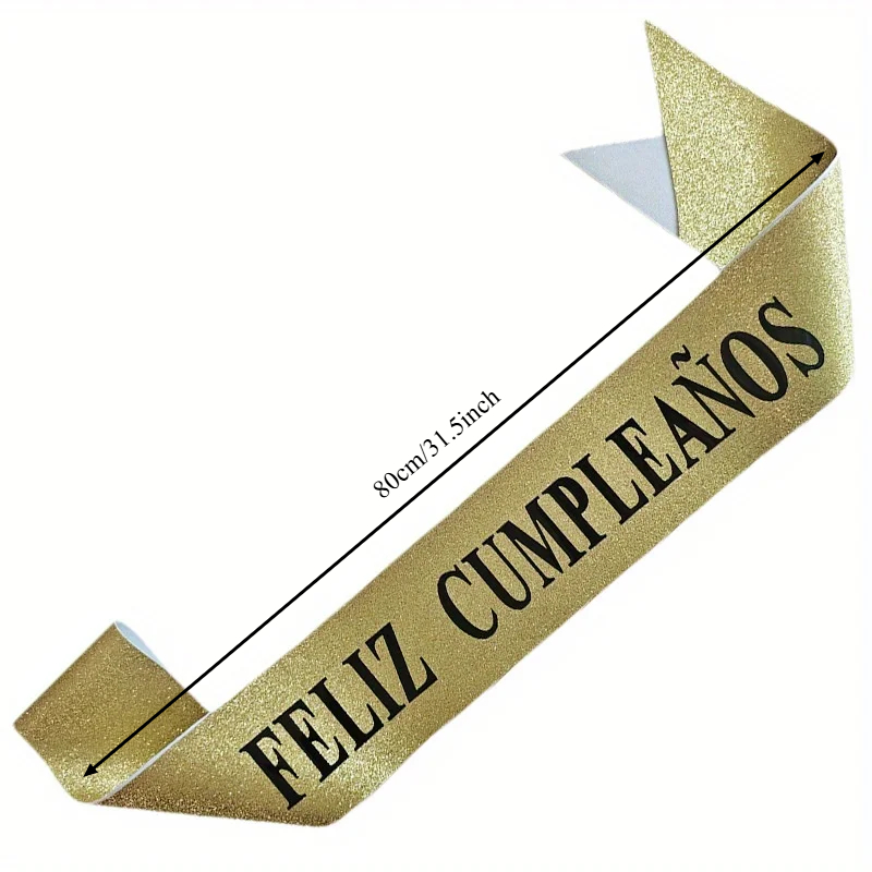 Gold Glitter Feliz Cumpleaños  - Birthday Sash Glitter ulasan dan harga