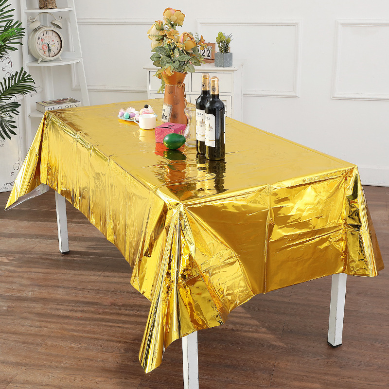 137cm*183cm Rose Gold Sliver D - Table Cloth Disposable ulasan dan harga