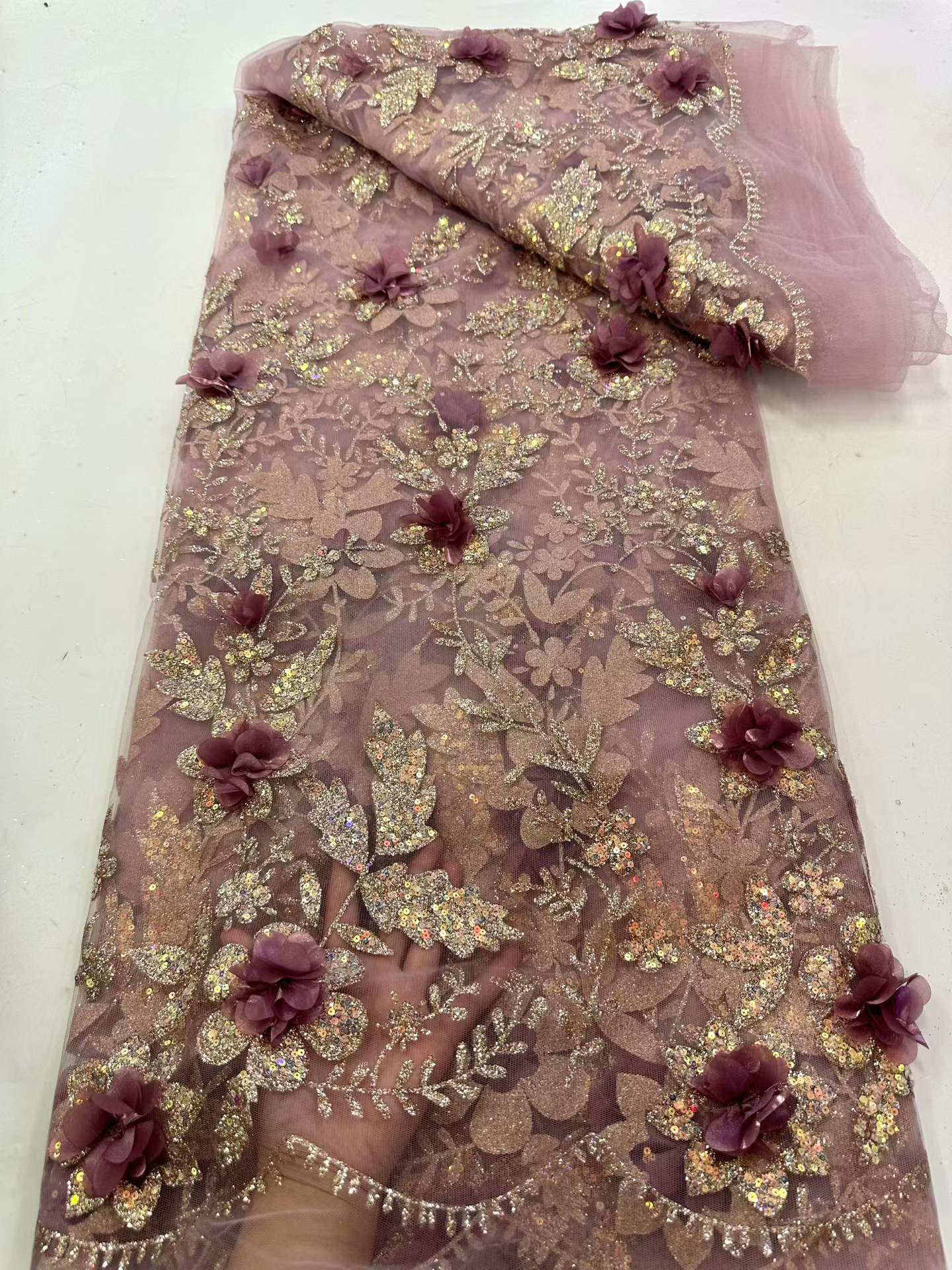 African Lace Fabric Embroidere - Glitter Tablecloth ulasan dan harga