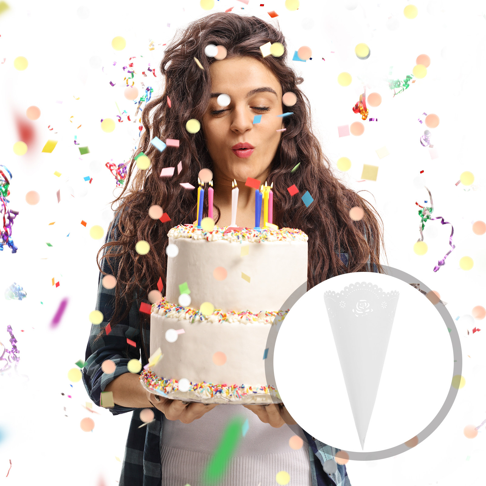 20Pcs Hollow Confetti Holders  - Papercraft Supply Confetti ulasan dan harga