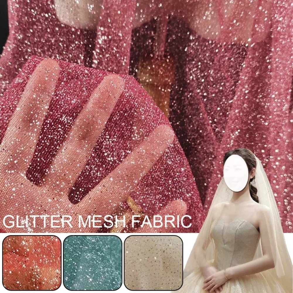 New 45cmX150cm Mesh Sparkle Fa - Glitter Tablecloth ulasan dan harga