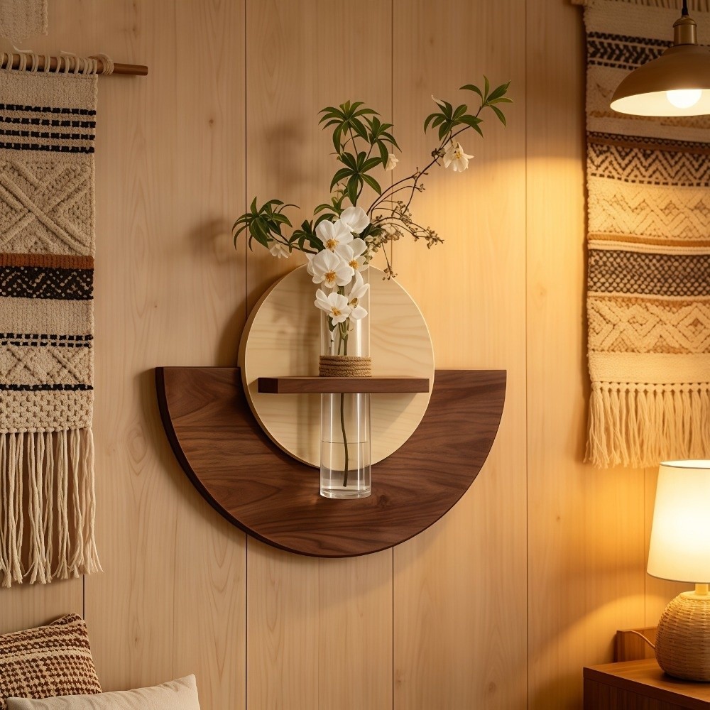 Oval Wood Wall Mount Flower Sh - Flower Wall Panel ulasan dan harga
