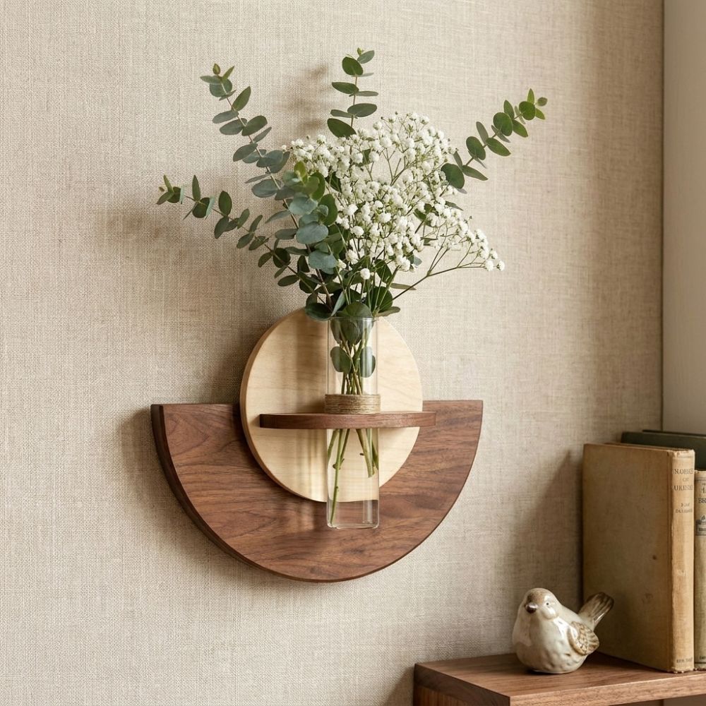 Oval Wood Wall Mount Flower Sh - Flower Wall Panel ulasan dan harga
