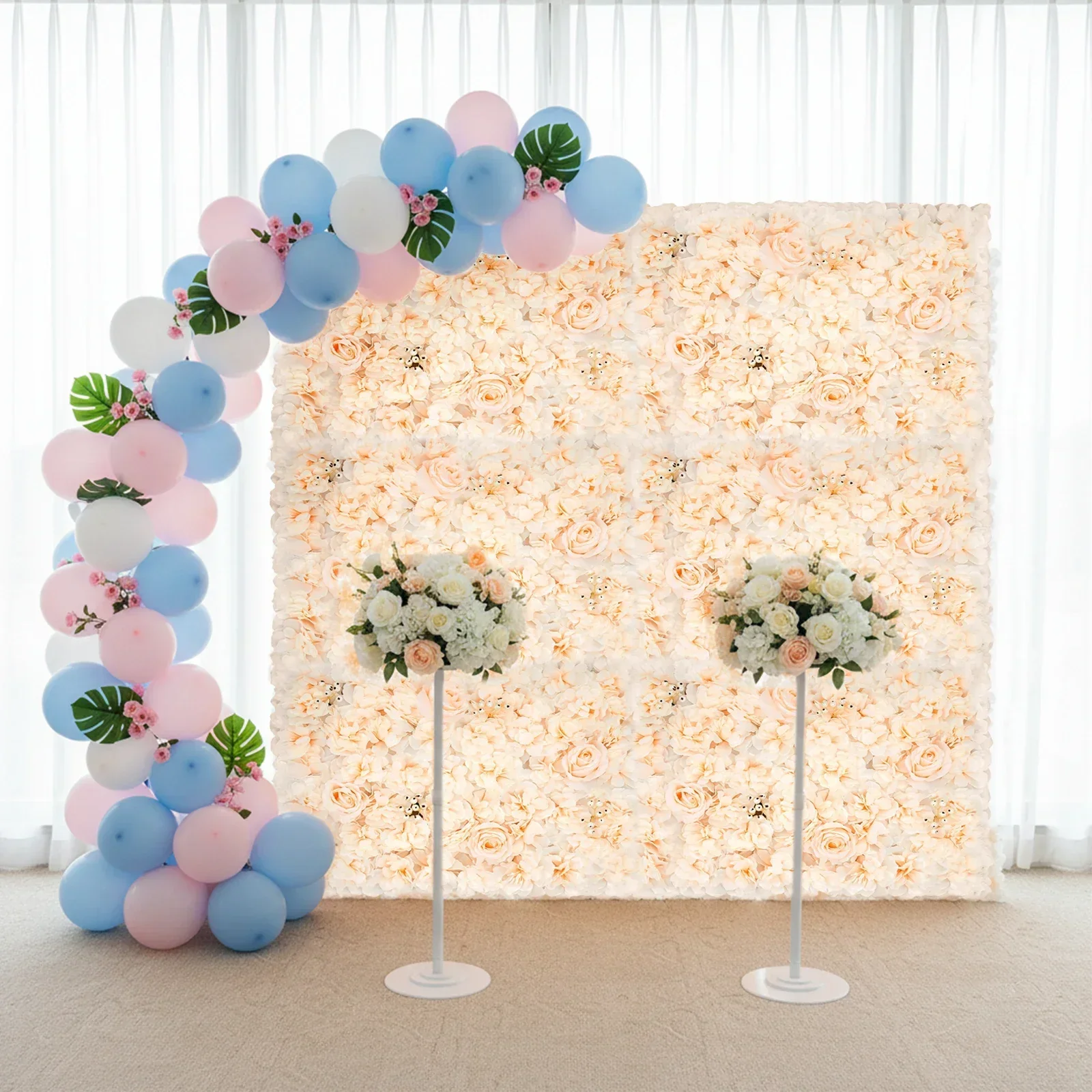 6 PCS 60*40cm Artificial Flowe - Flower Wall Panel ulasan dan harga