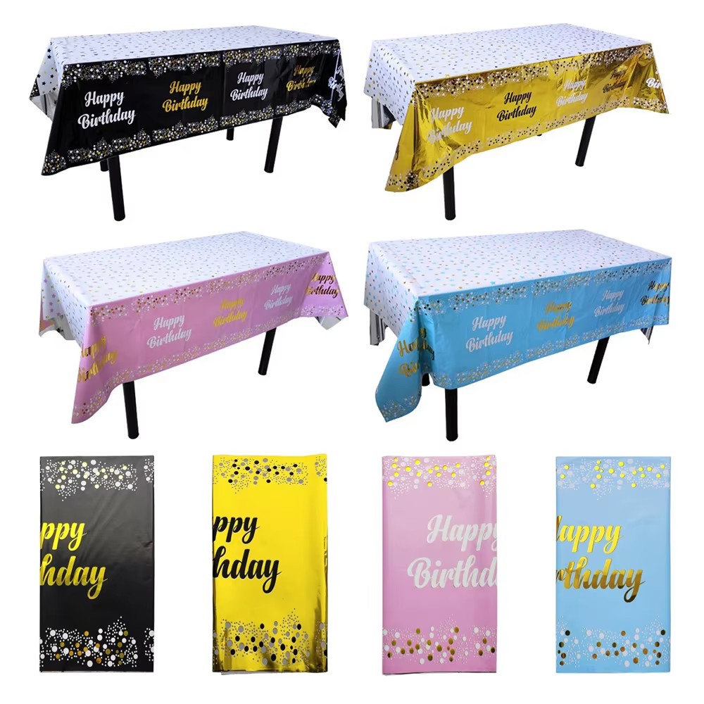 Happy Birthday Disposable Tabl - Table Cloth Disposable ulasan dan harga