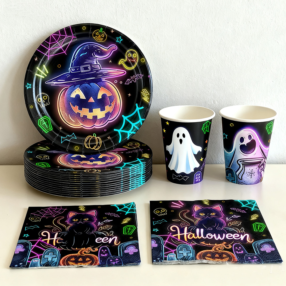 Halloween Party paper Plates N - Table Cloth Disposable ulasan dan harga