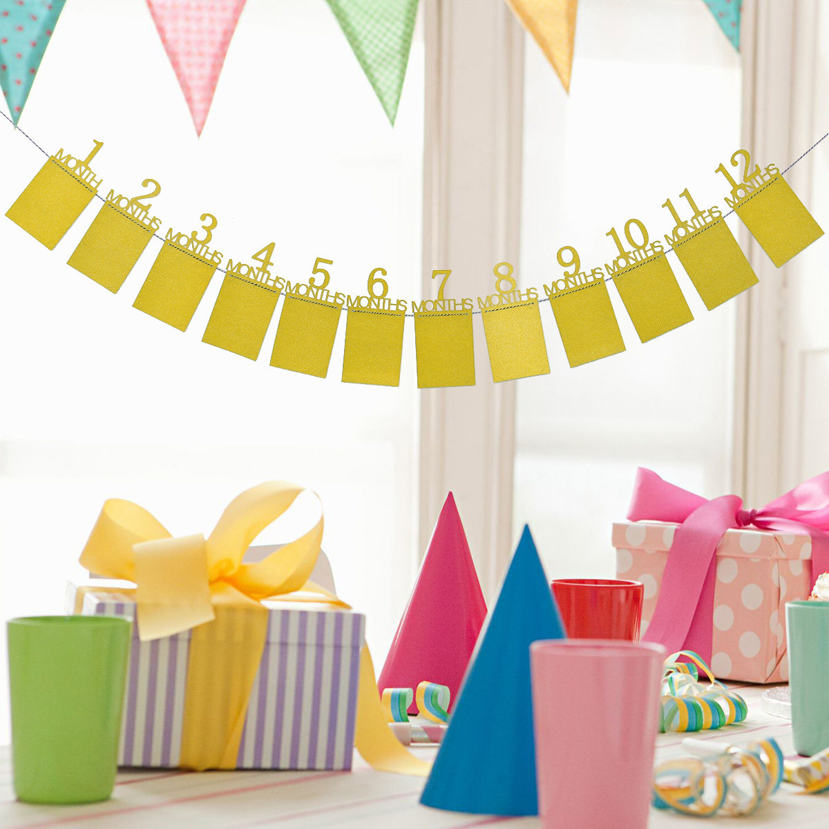 12 Month Gold Baby Birthday Ph - Party Banner Gold ulasan dan harga